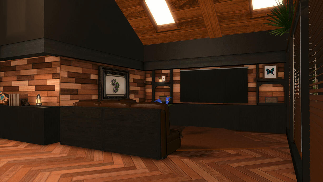 Living room with splashes of purple