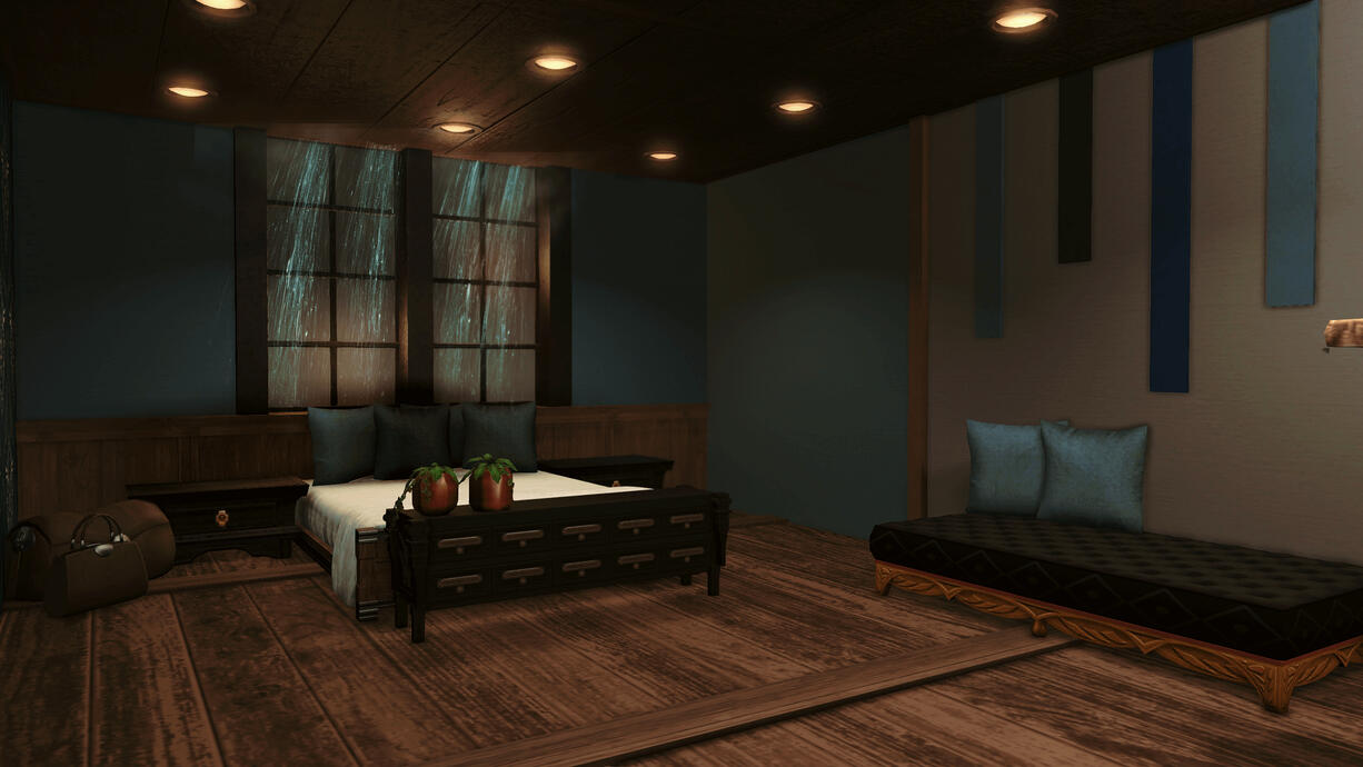 Rainy Day Bedroom with Seating Area